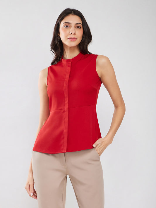 Round Neck Shirt - Red