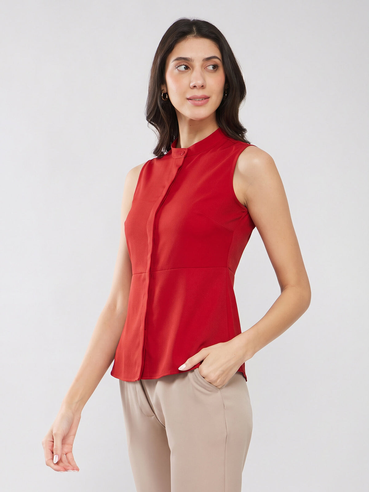 Round Neck Shirt - Red