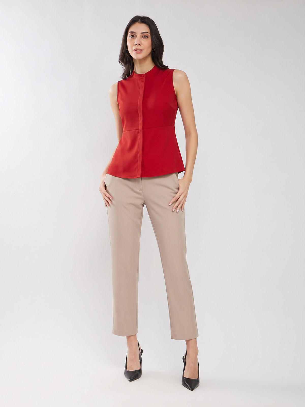 Round Neck Shirt - Red