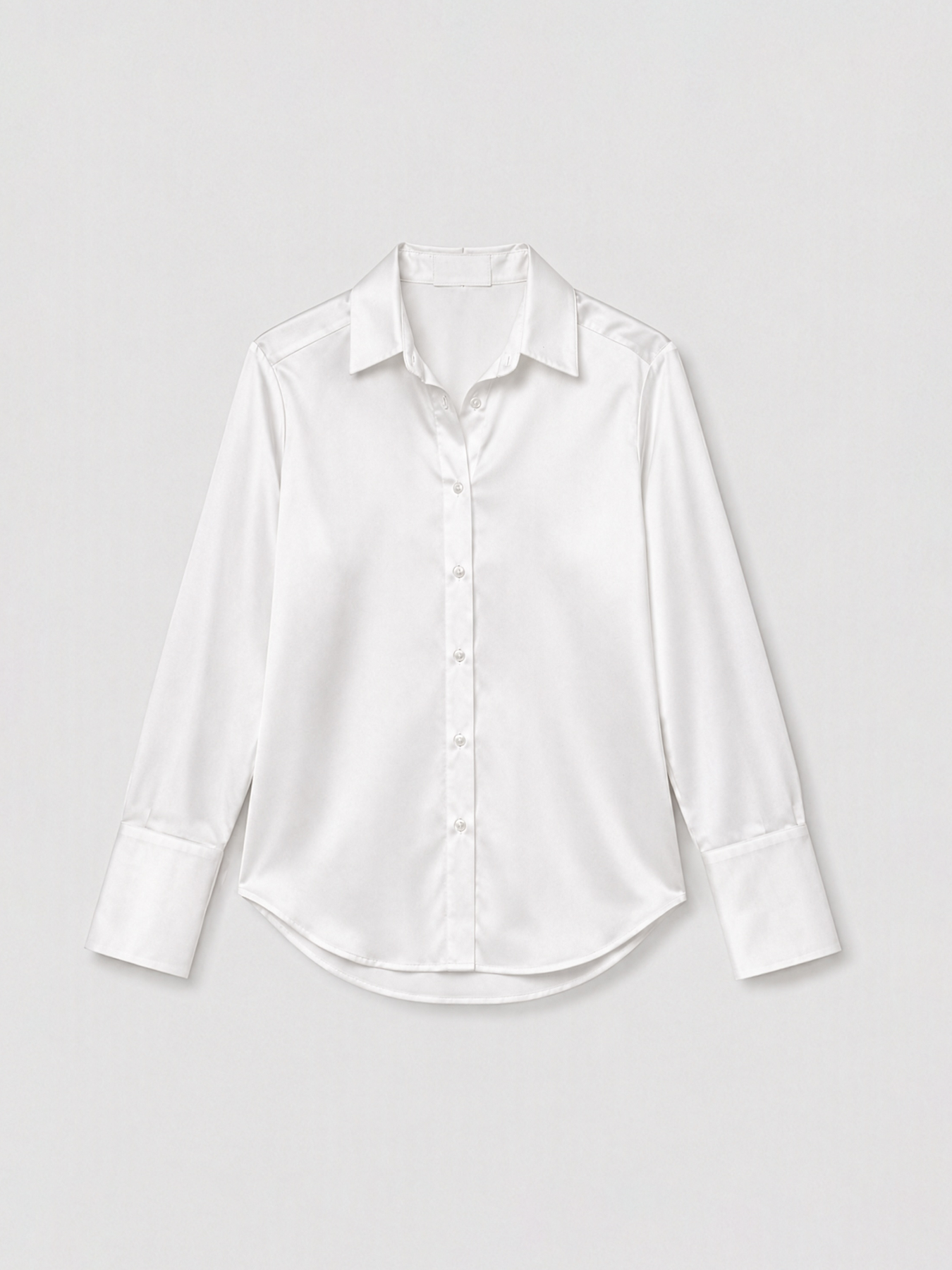Satin Bell Cuff Shirt - Off White