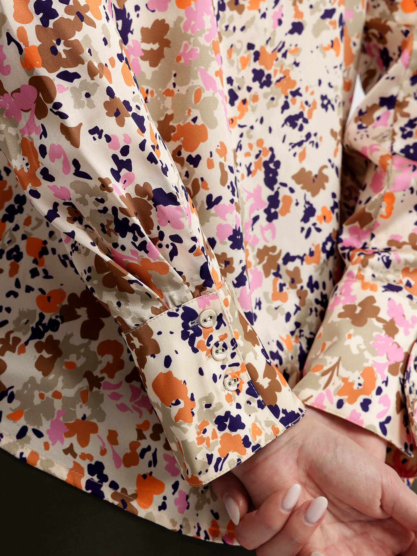 Satin Abstract Print Shirt - Multicolour