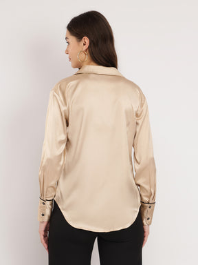 Satin Shirt - Beige