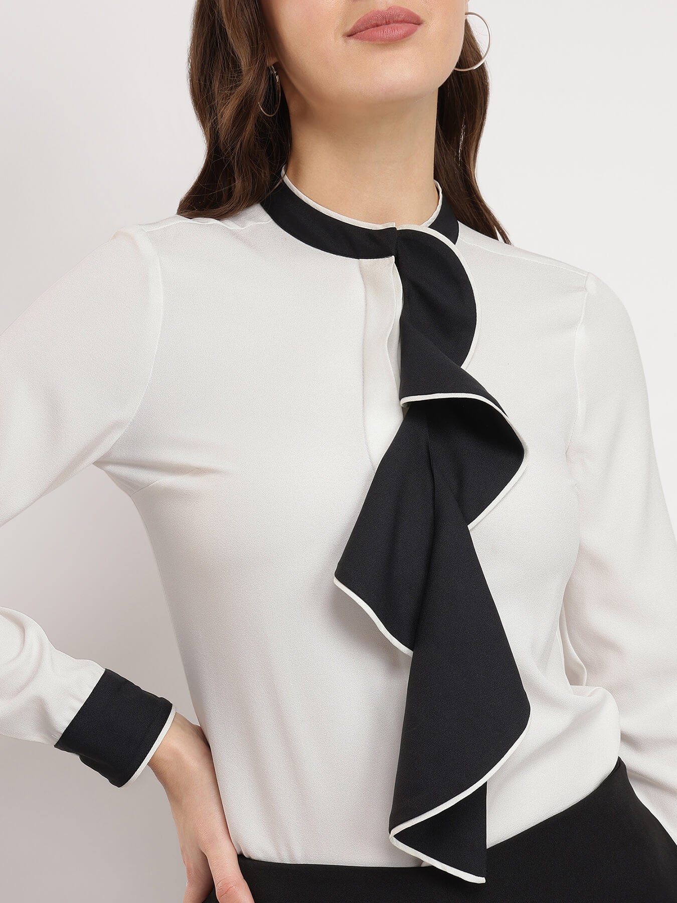 Cascade Scarf Shirt - White