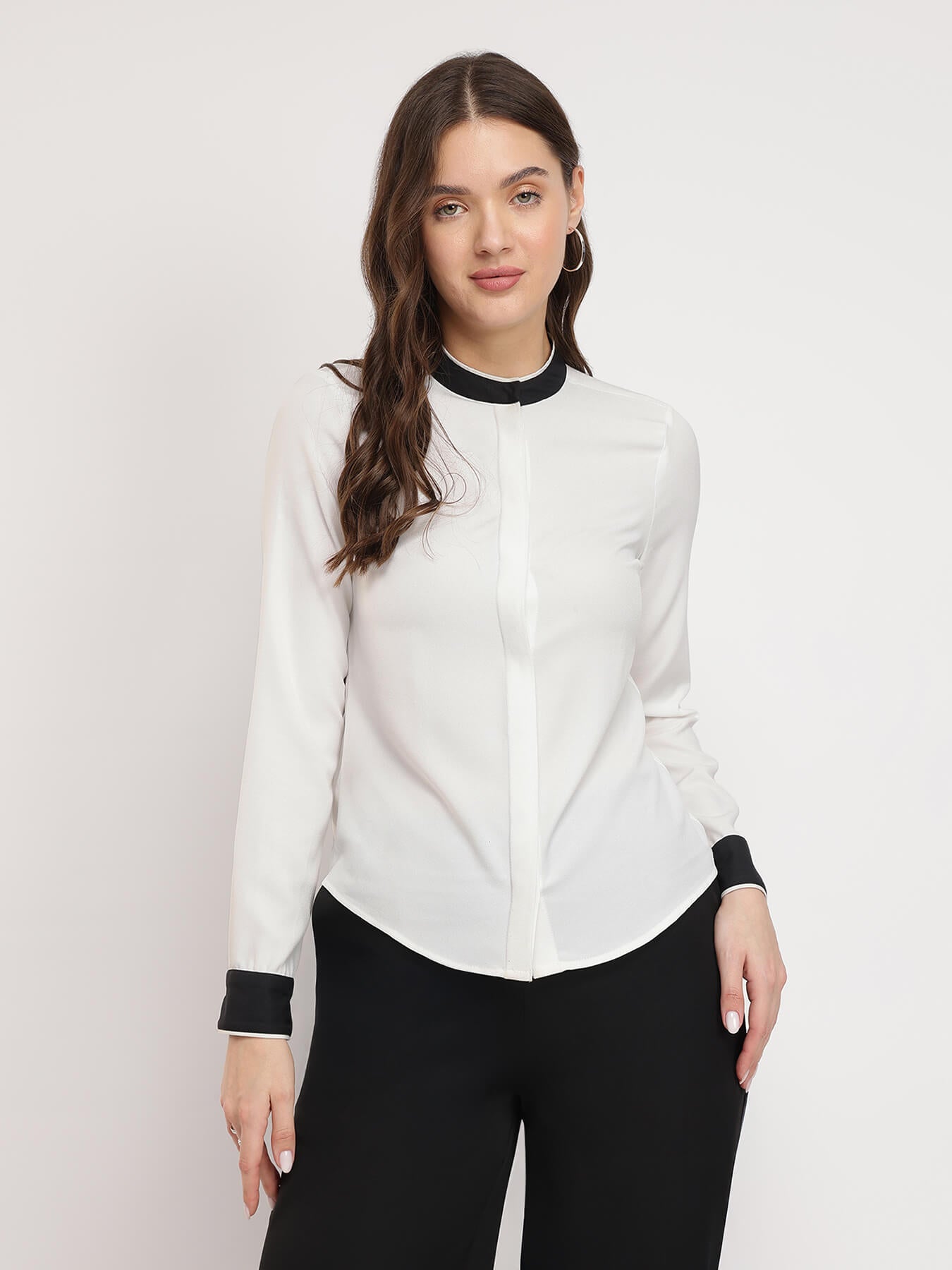 Cascade Scarf Shirt - White