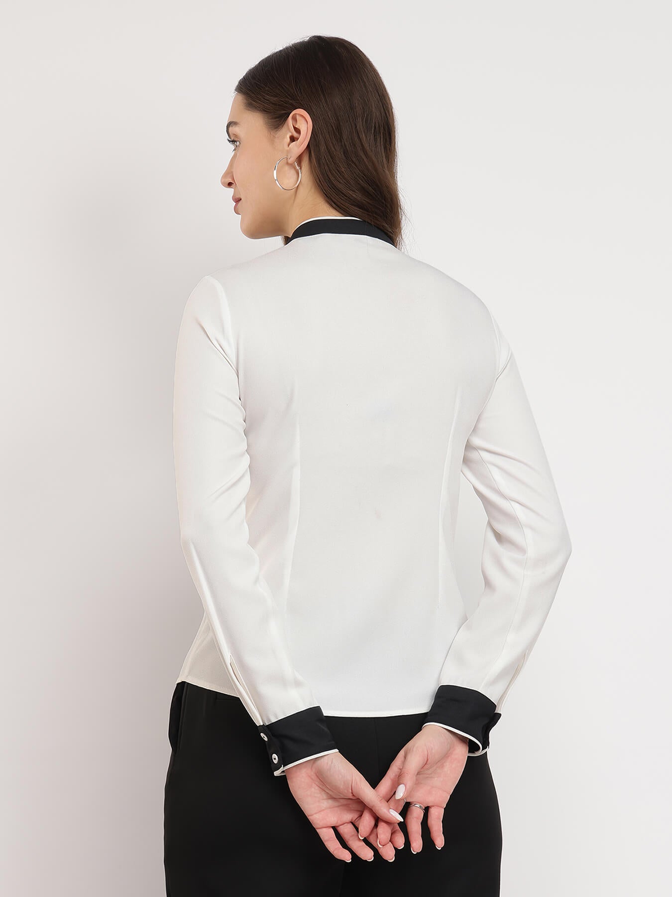 Cascade Scarf Shirt - White