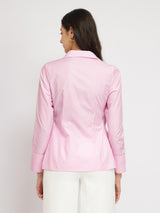 Cotton Wrap Shirt - Pink