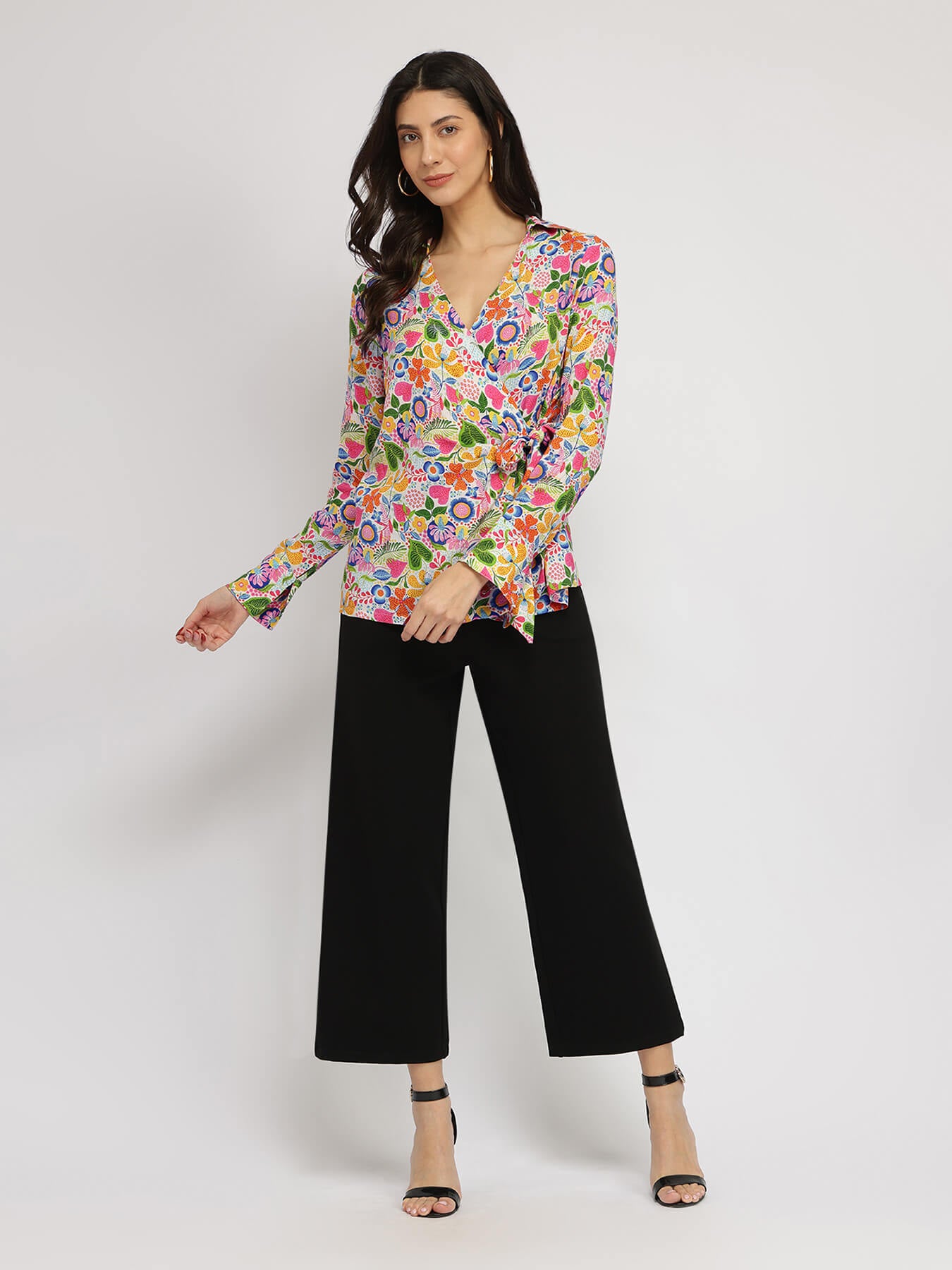Cotton Wrap Shirt - Multicolour