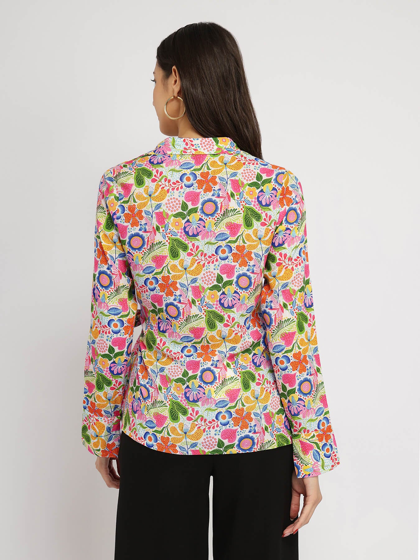 Cotton Wrap Shirt - Multicolour