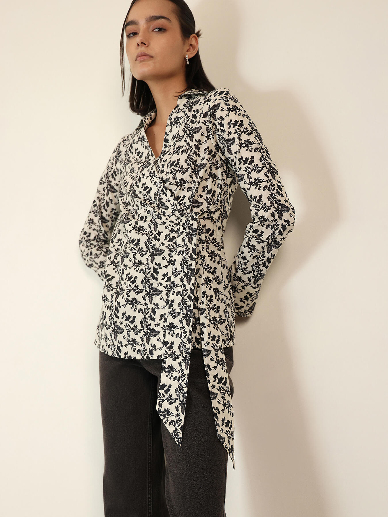 Cotton Wrap Shirt - White