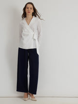 Cotton Wrap Shirt - White