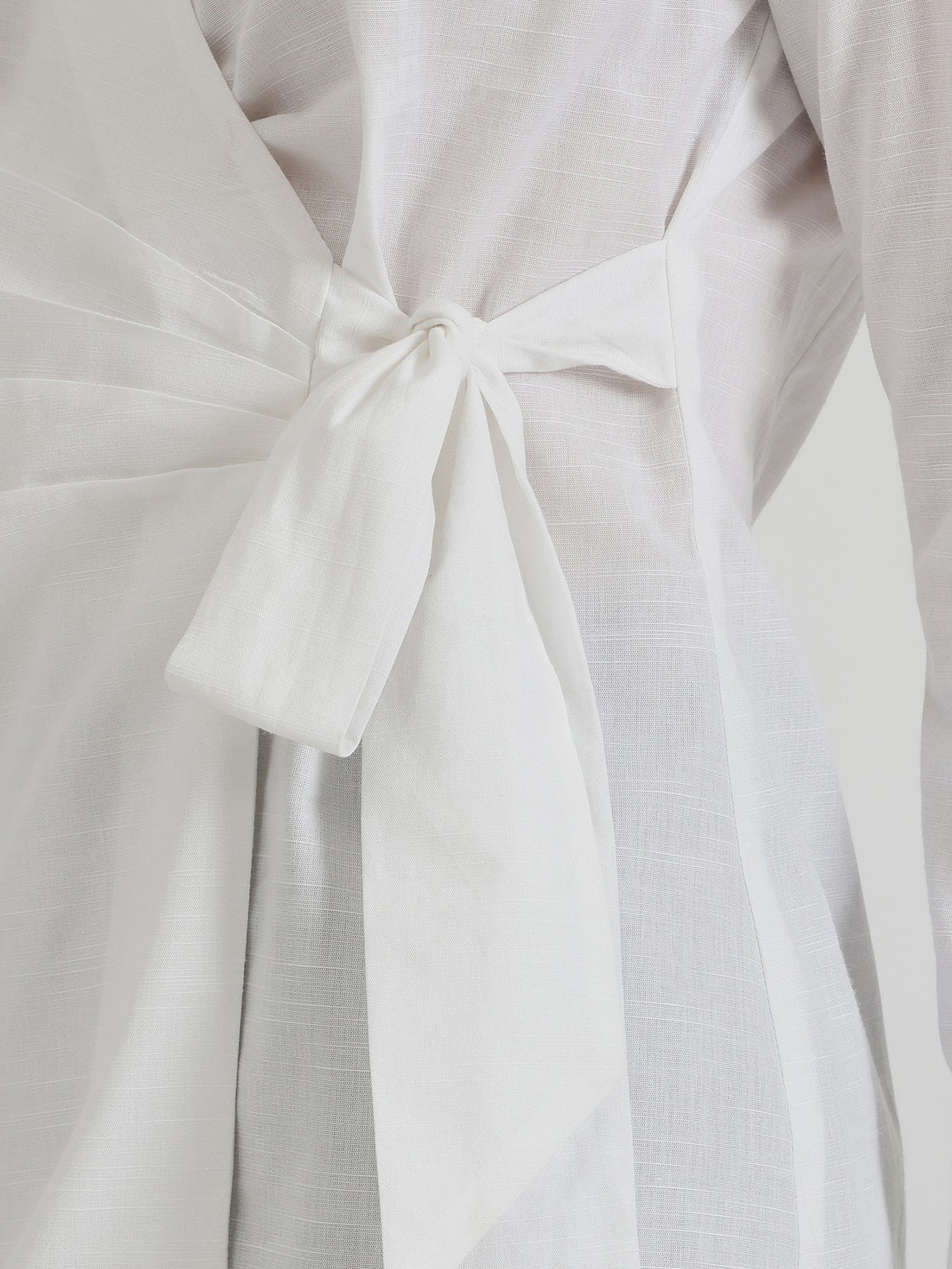 Cotton Wrap Shirt - White