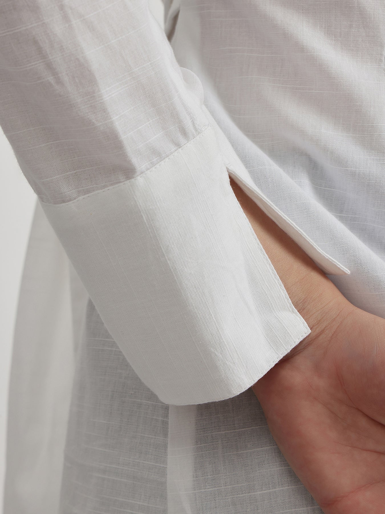 Cotton Wrap Shirt - White