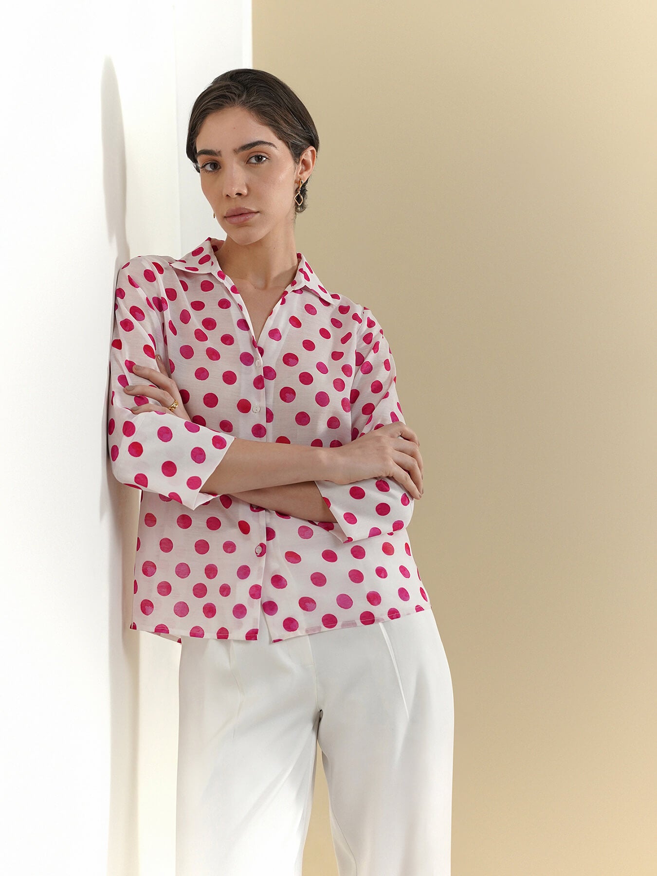 Polka Dot Shirt - White