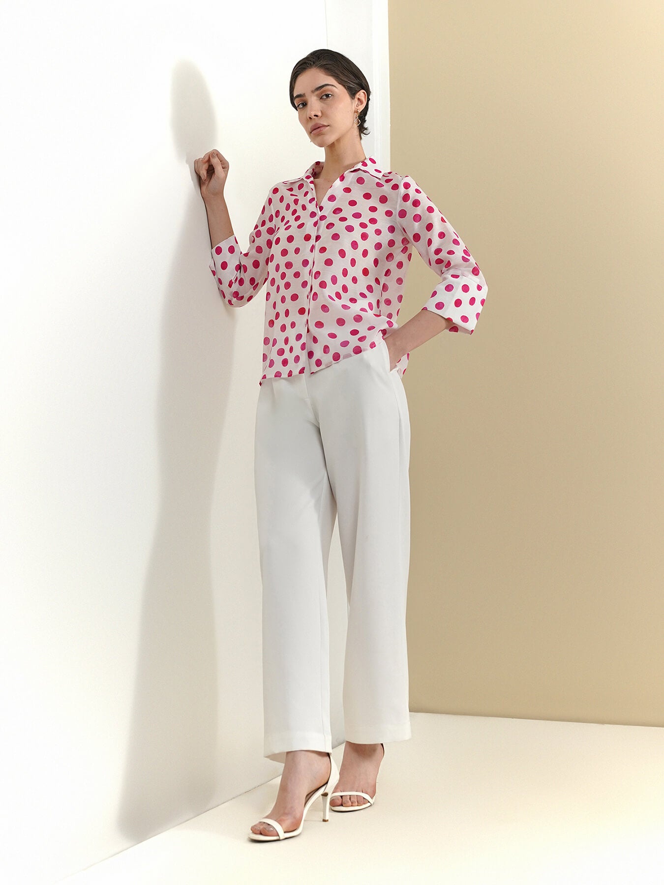 Polka Dot Shirt - White