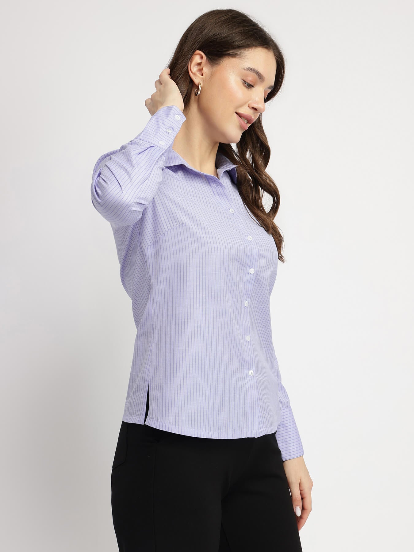 Cotton Striped Shirt - Blue