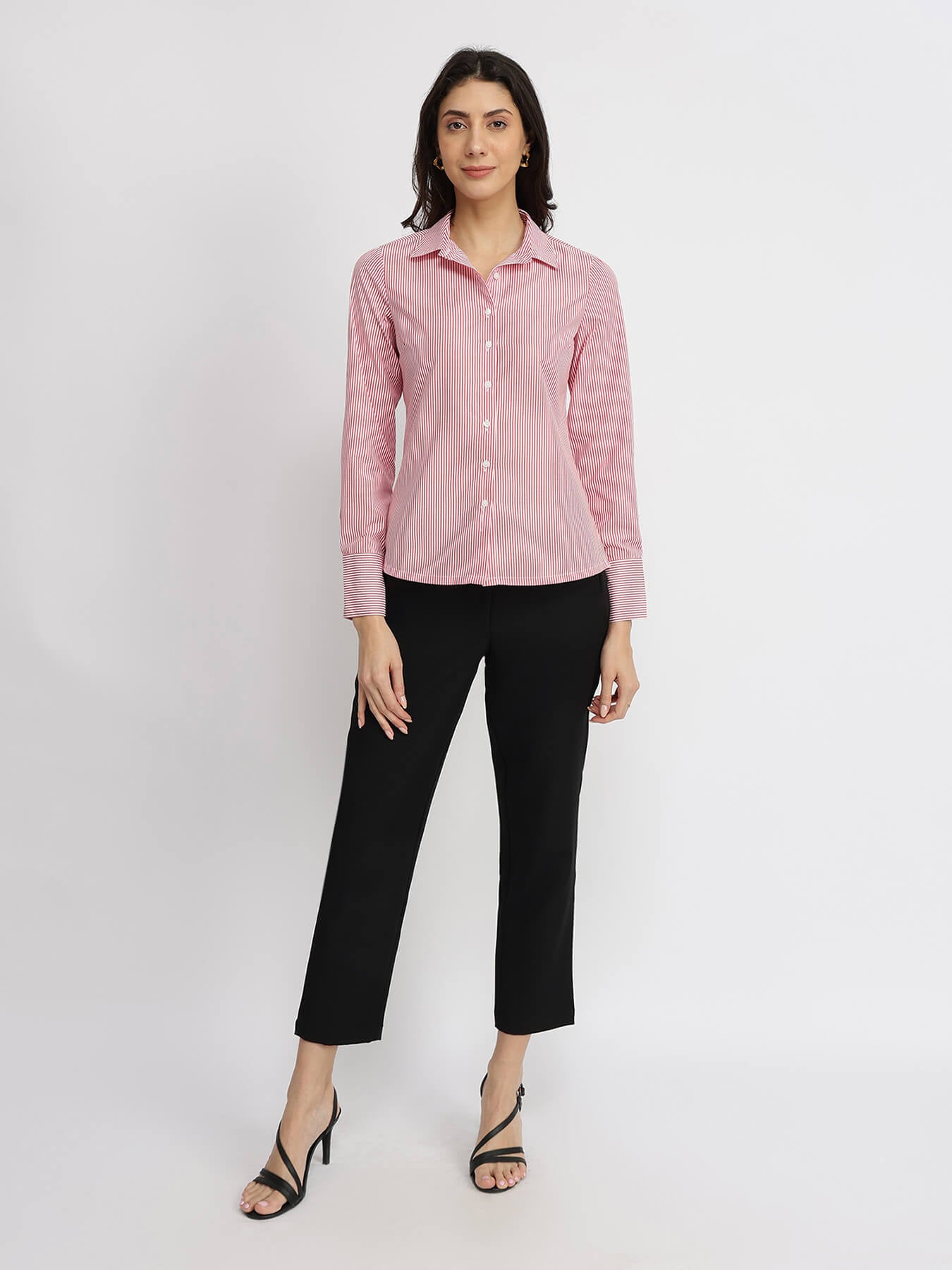 Cotton Striped Shirt - Red & White