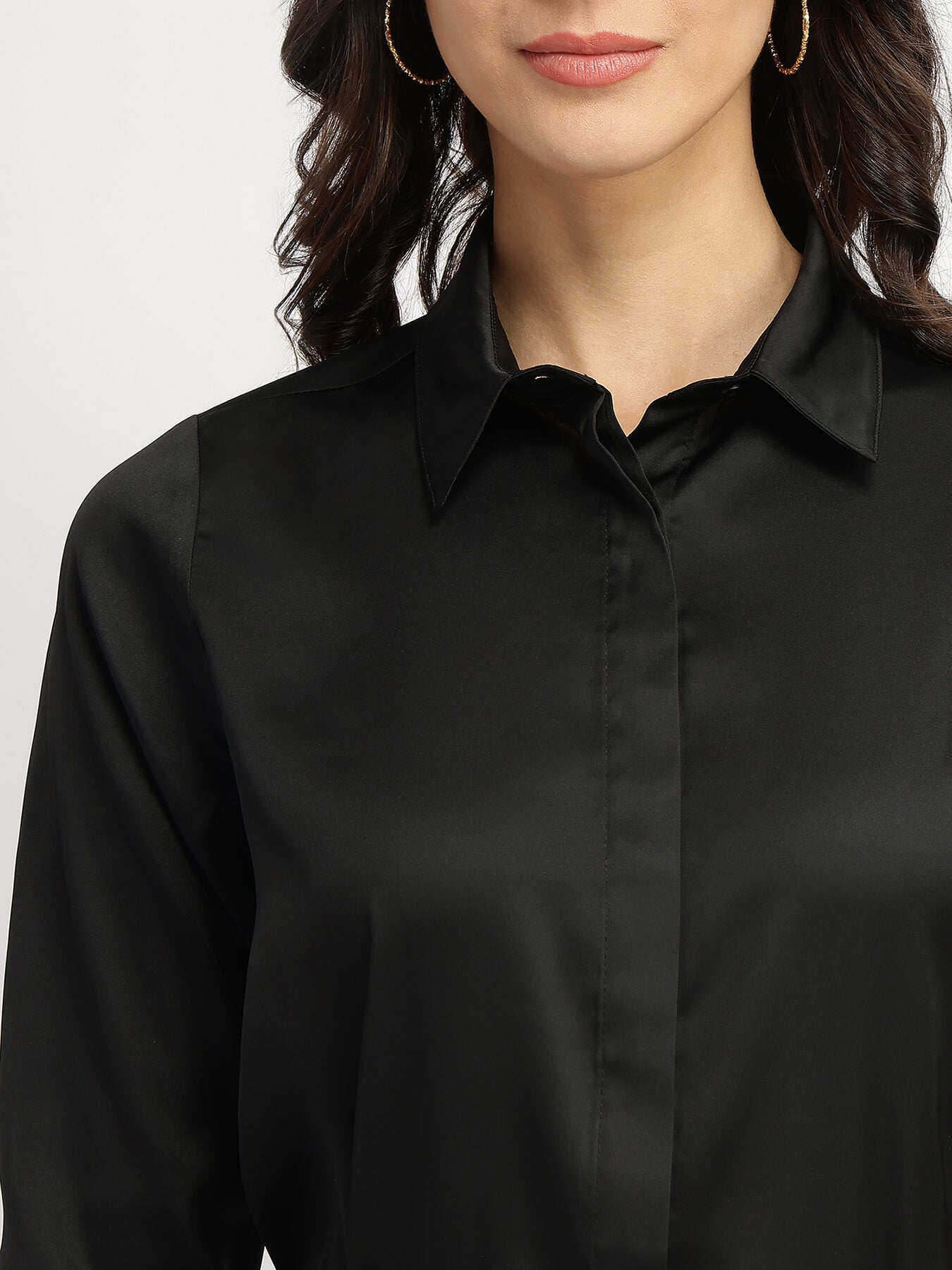 Satin Shirt - Black