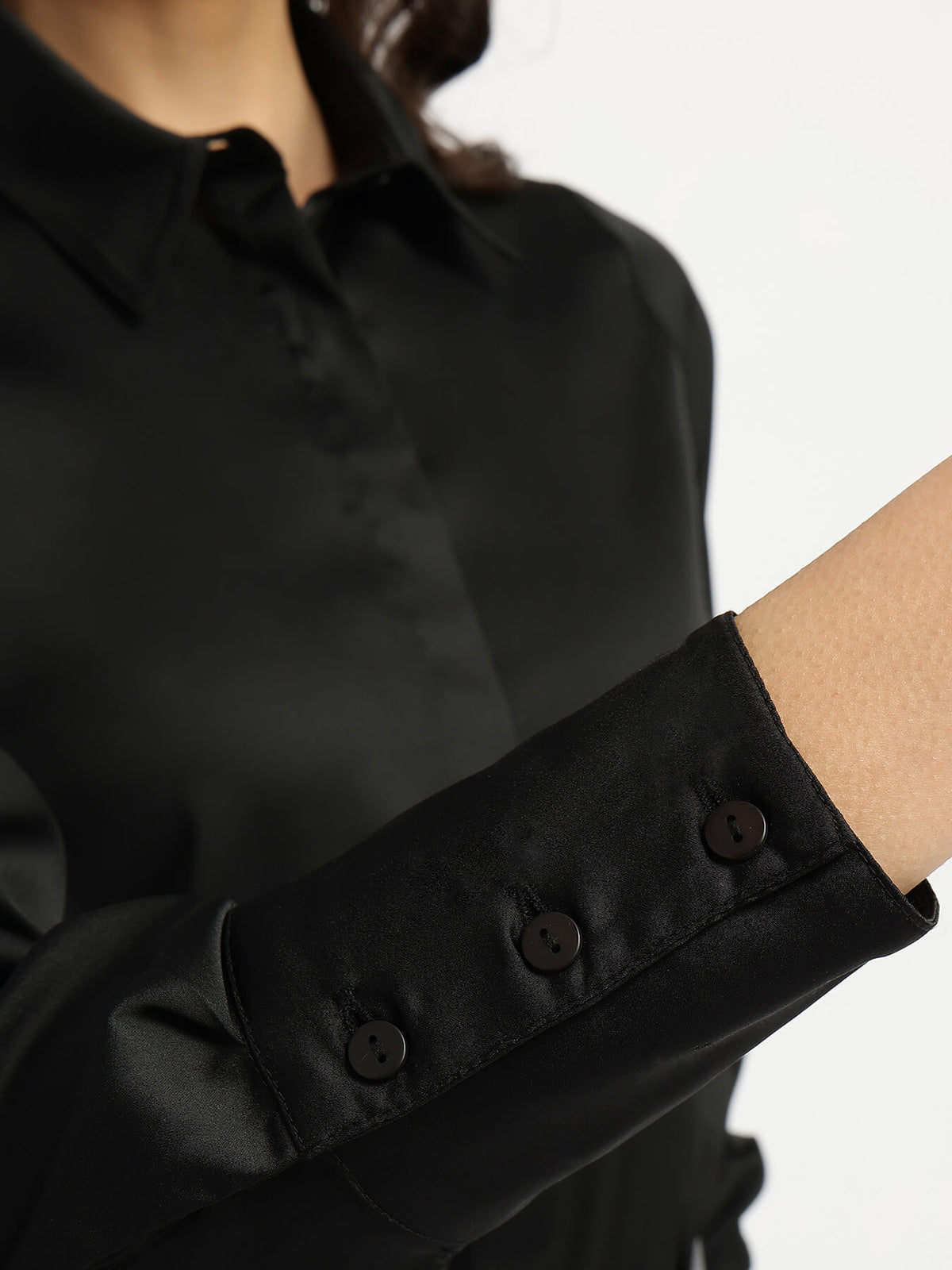 Satin Shirt - Black