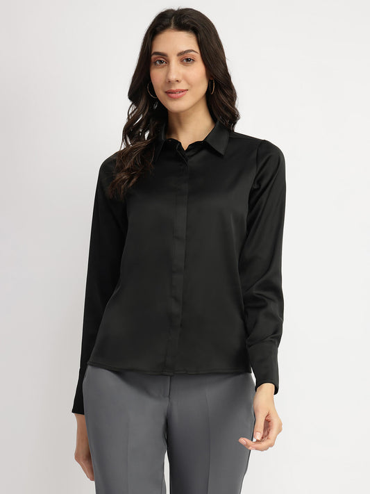 Satin Shirt - Black