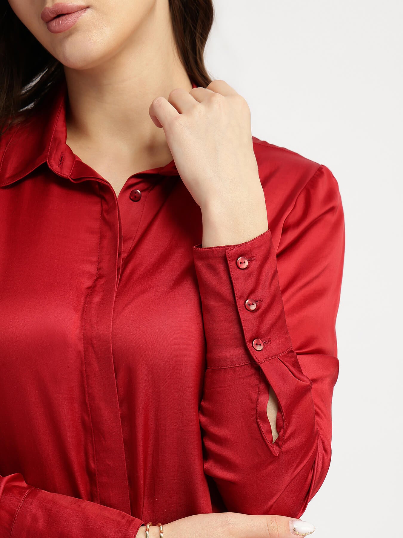 Satin Shirt - Red
