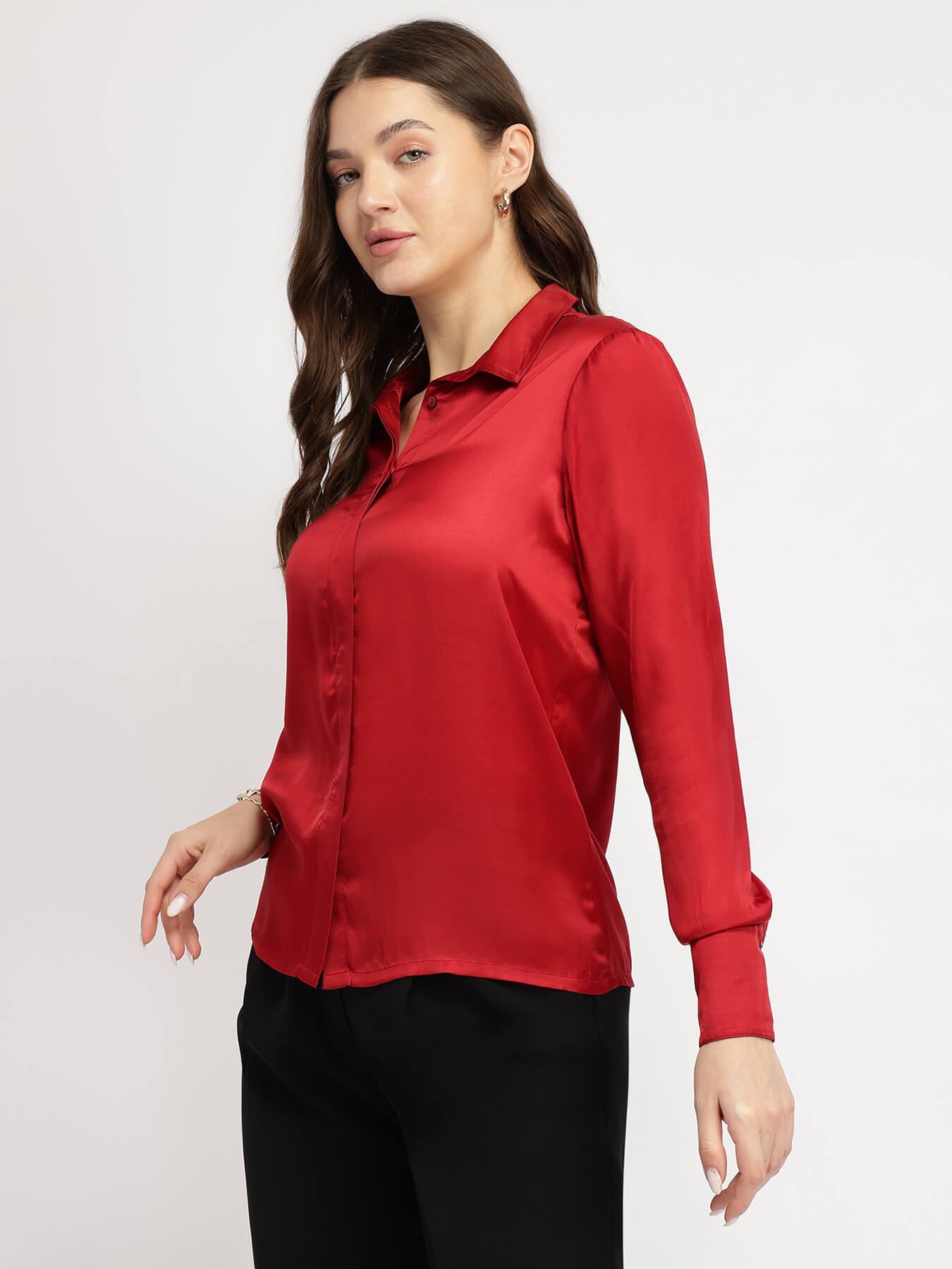 Satin Shirt - Red