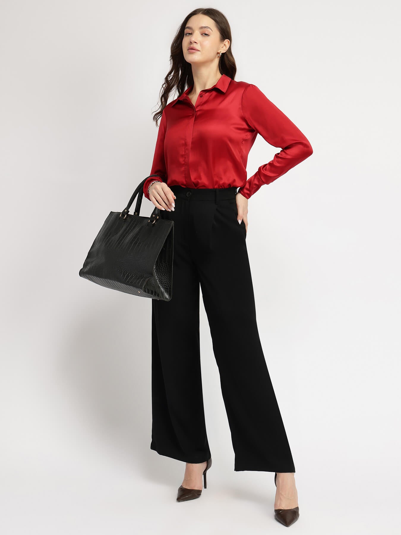 Satin Shirt - Red