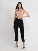 Sleeveless Gather Detail Shirt - Muse Pink