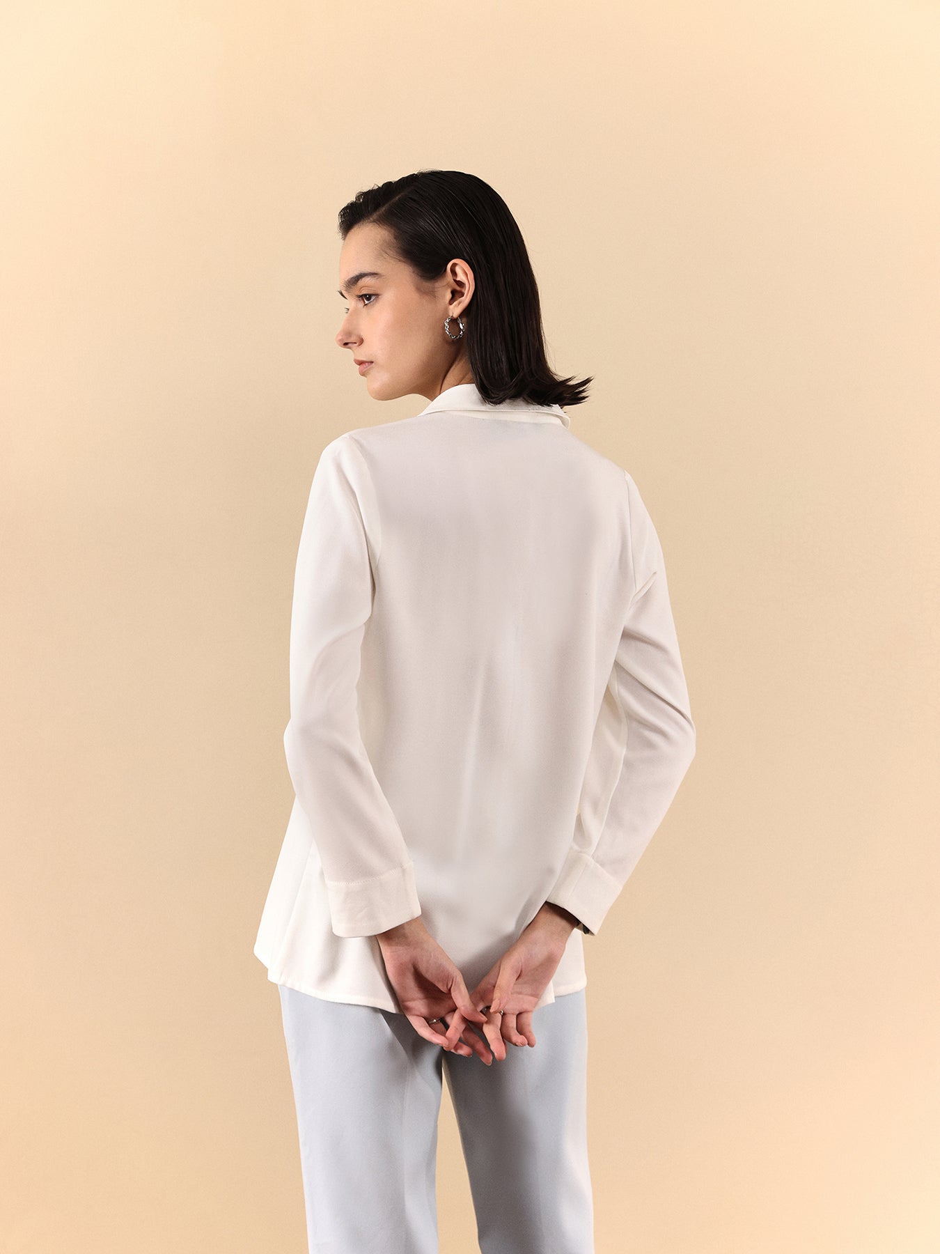 V Neck Shirt - White