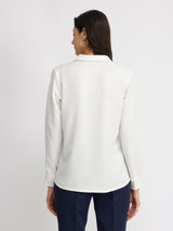 V Neck Shirt - White