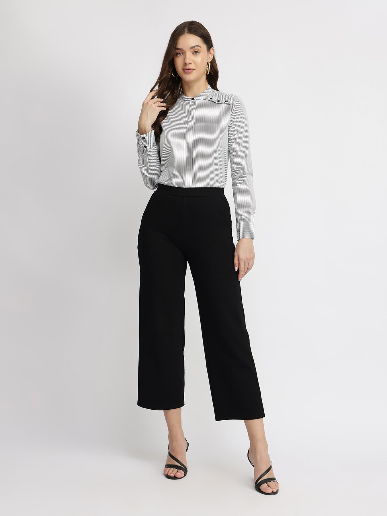 Cotton Striped Shirt - Grey