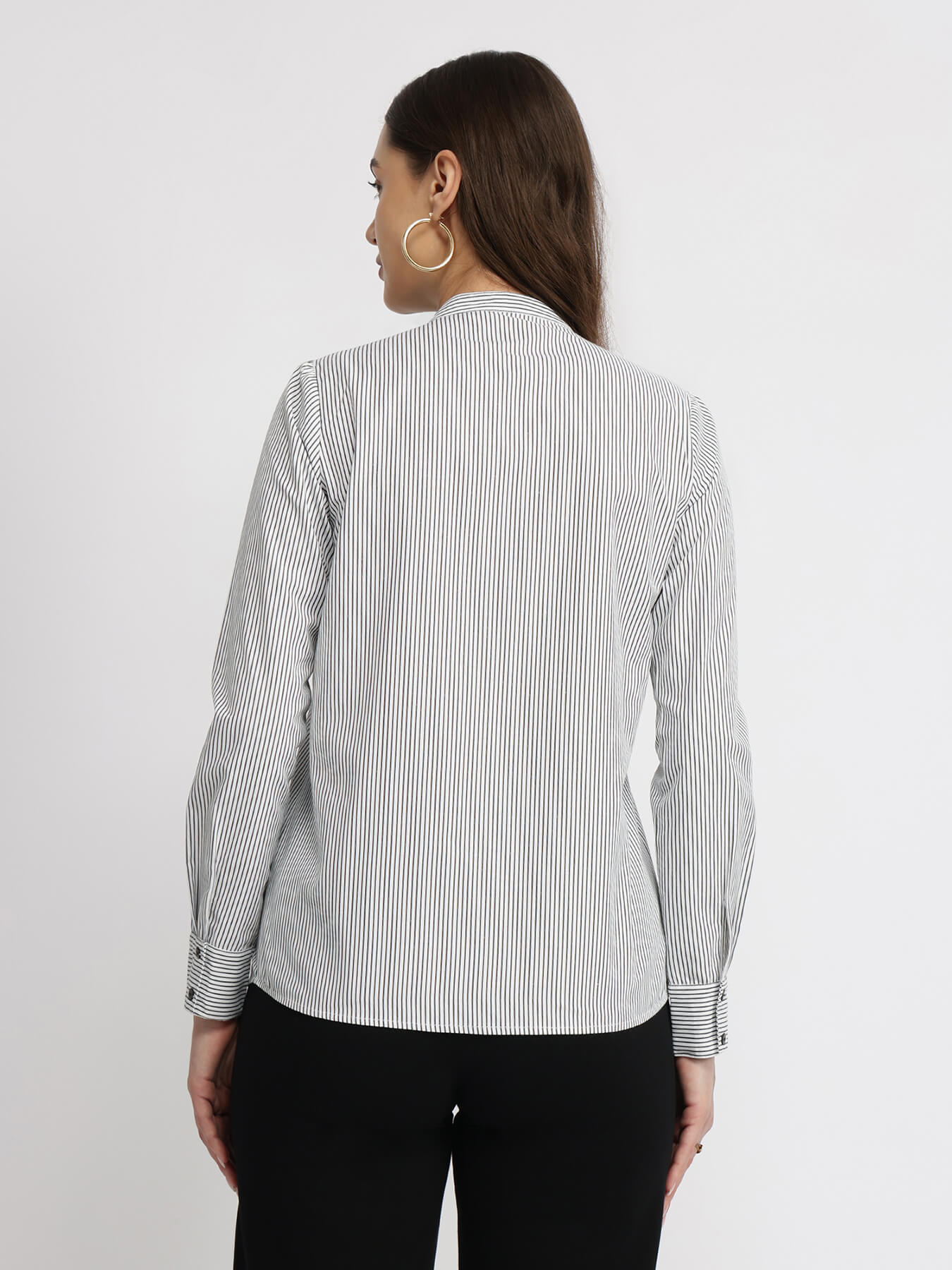 Cotton Striped Shirt - Grey