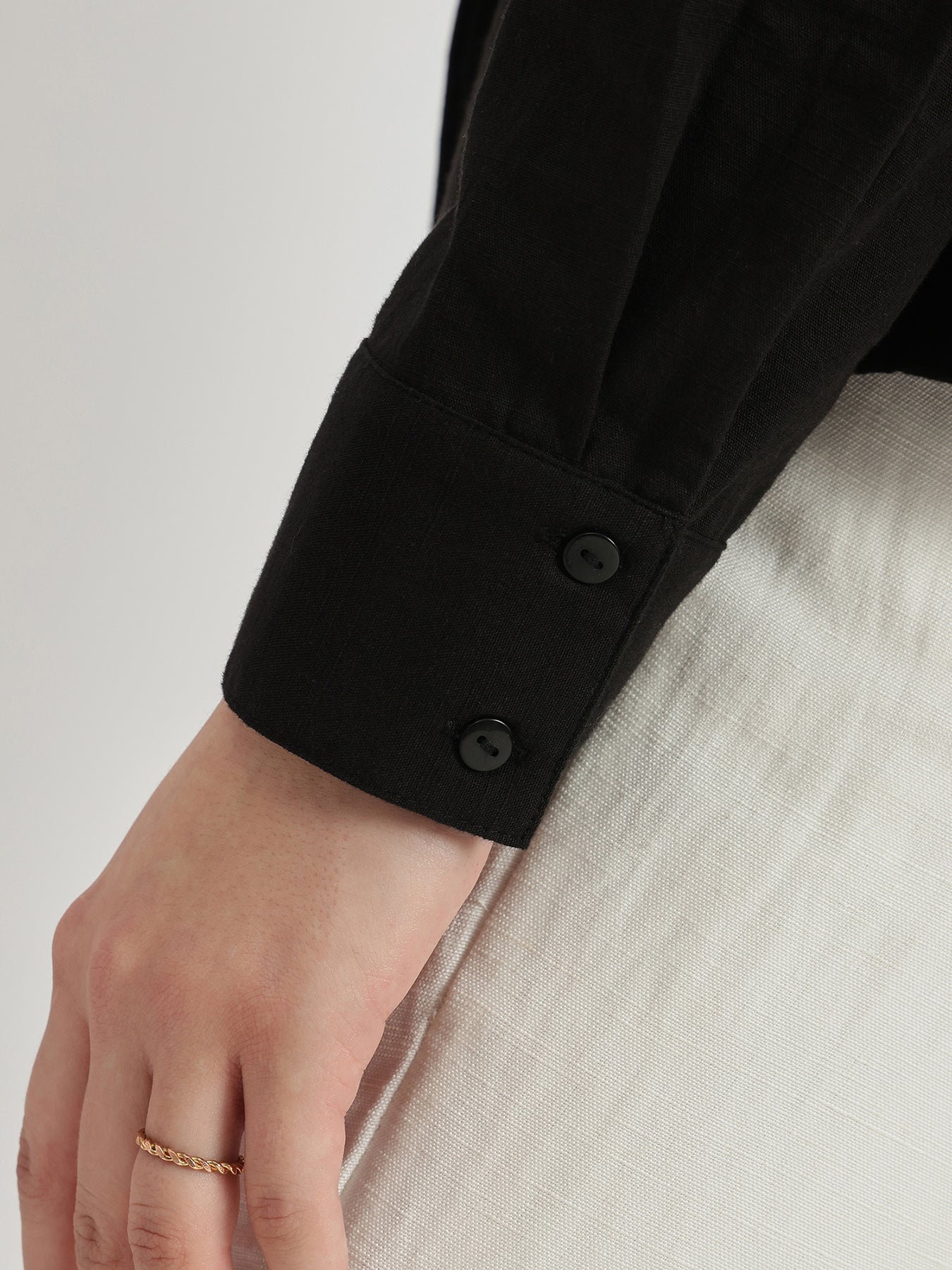 Tapered Waist Shirt - Black