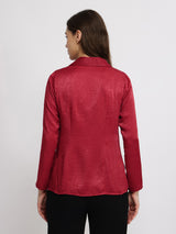 Satin Textured Shirt - Red