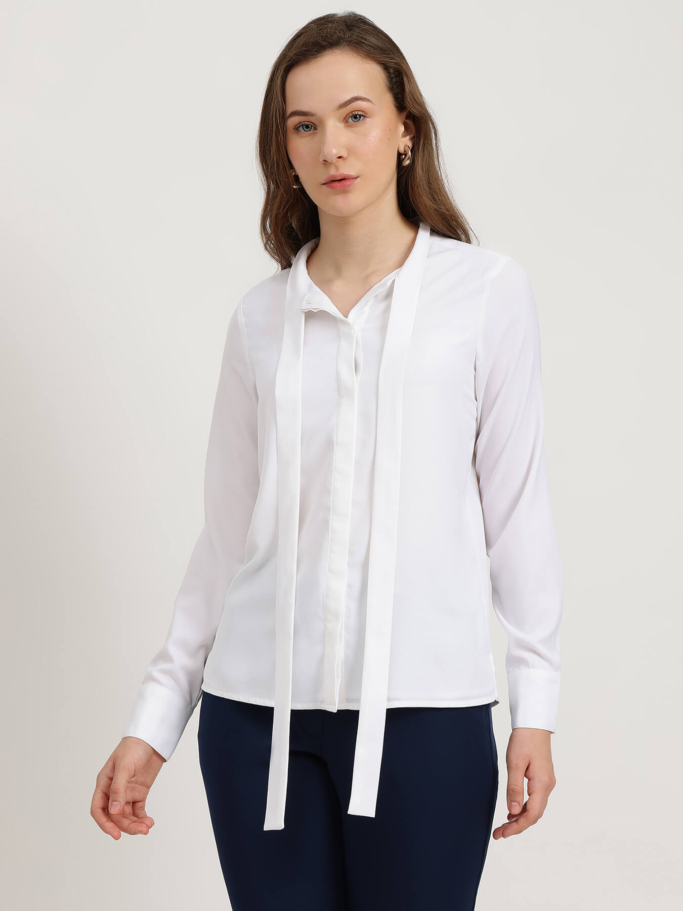 Bow-Tie Collar Shirt - Off White