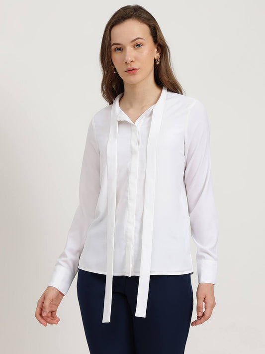 Bow-Tie Collar Shirt - Off White