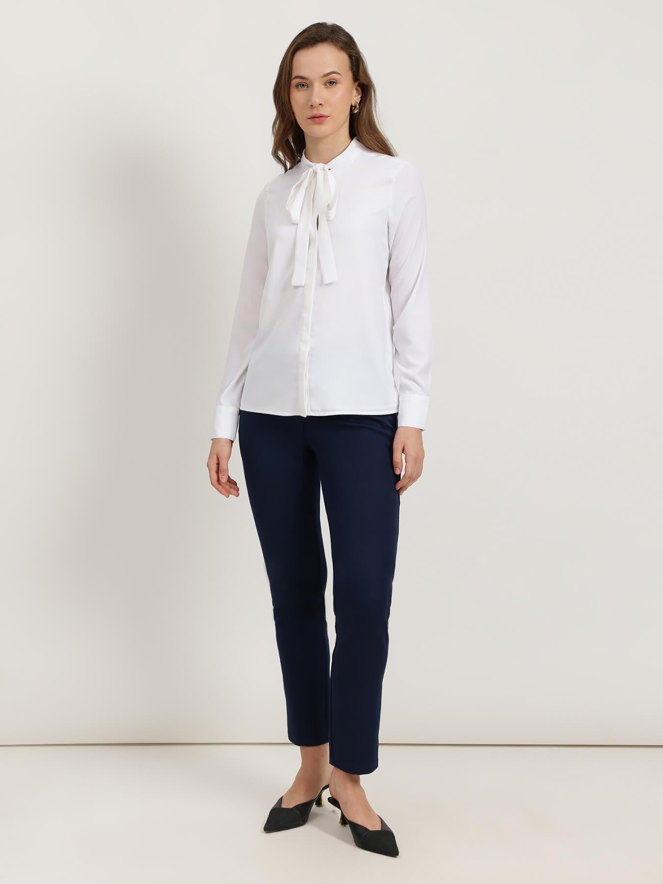 Bow-Tie Collar Shirt - Off White