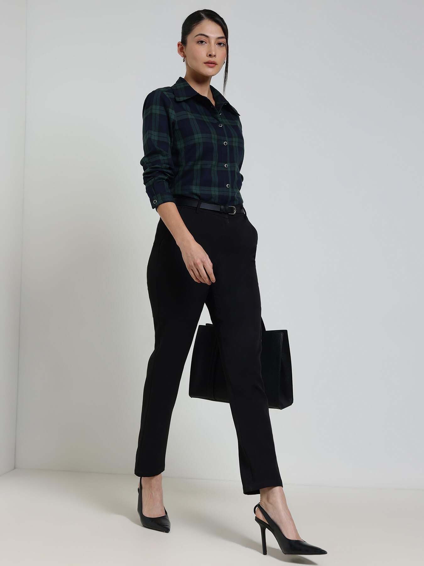 Cotton Checkered Shirt - Blue