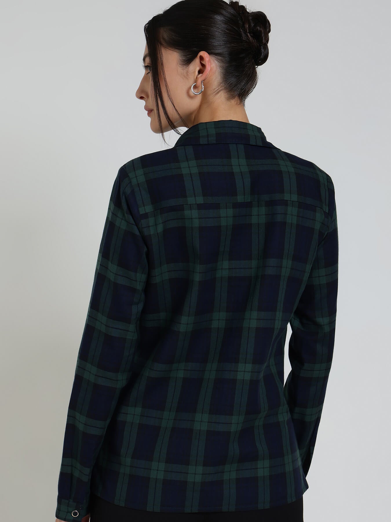 Cotton Checkered Shirt - Blue