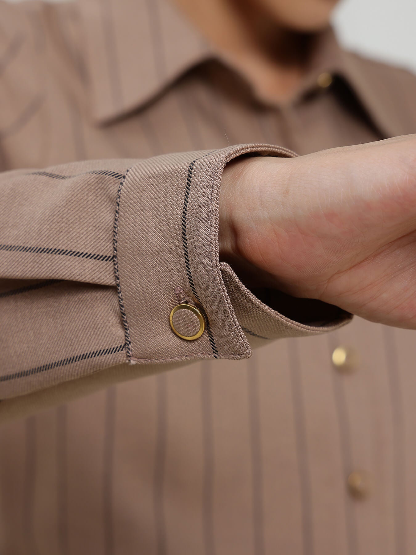 Cotton Striped Shirt - Beige
