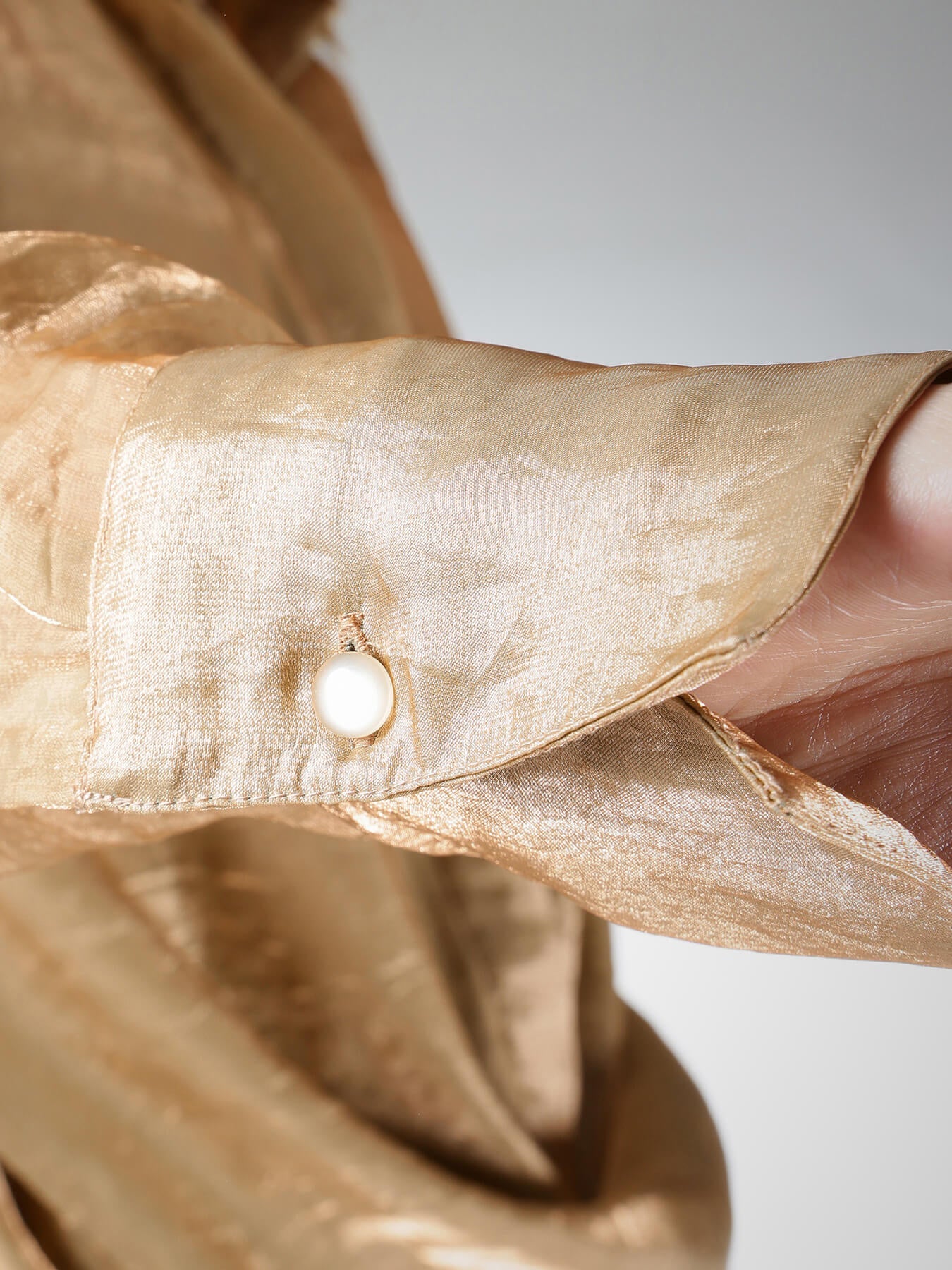 Criss-Cross Sheer Shirt - Gold