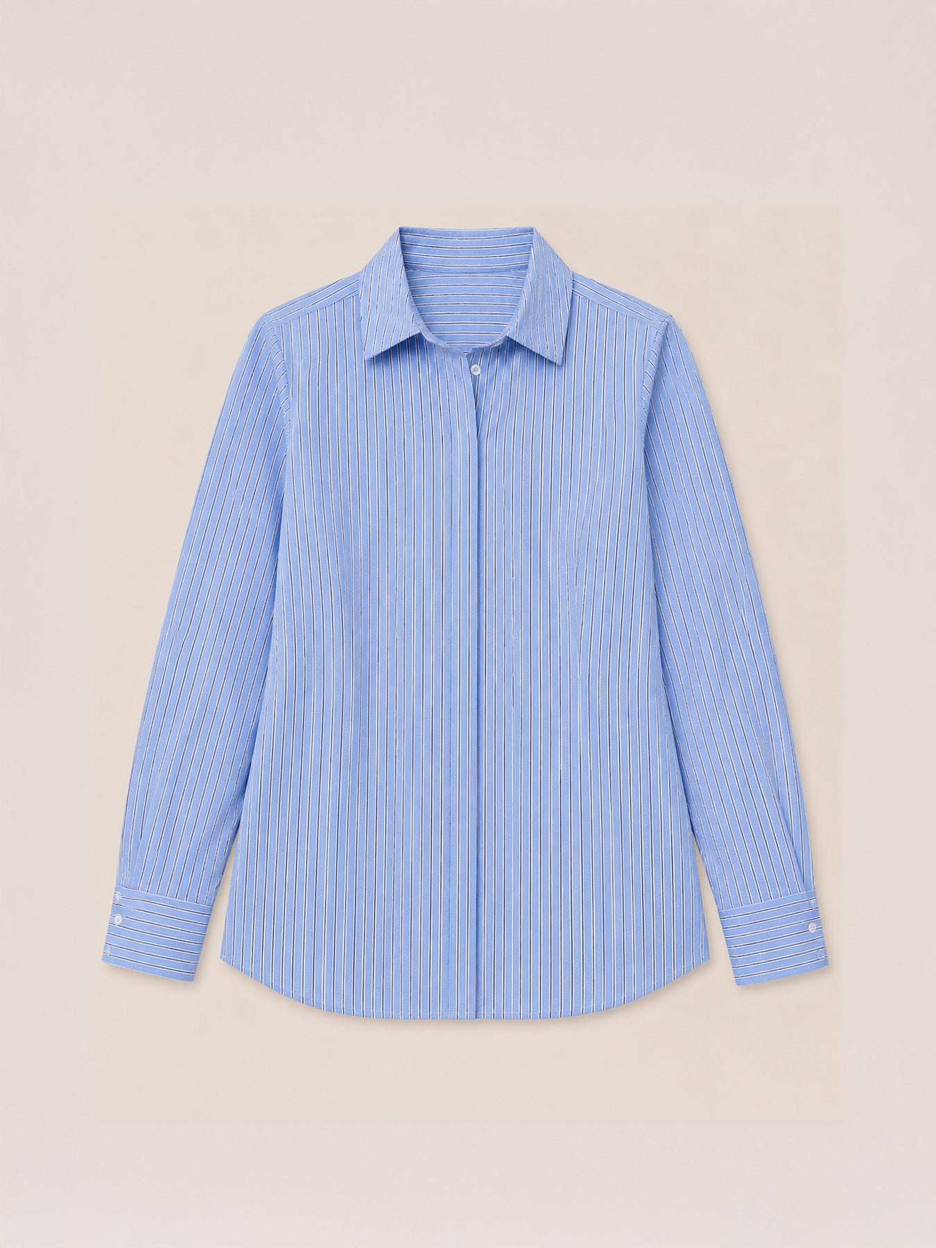 Cotton Striped Slim Fit Shirt - Blue
