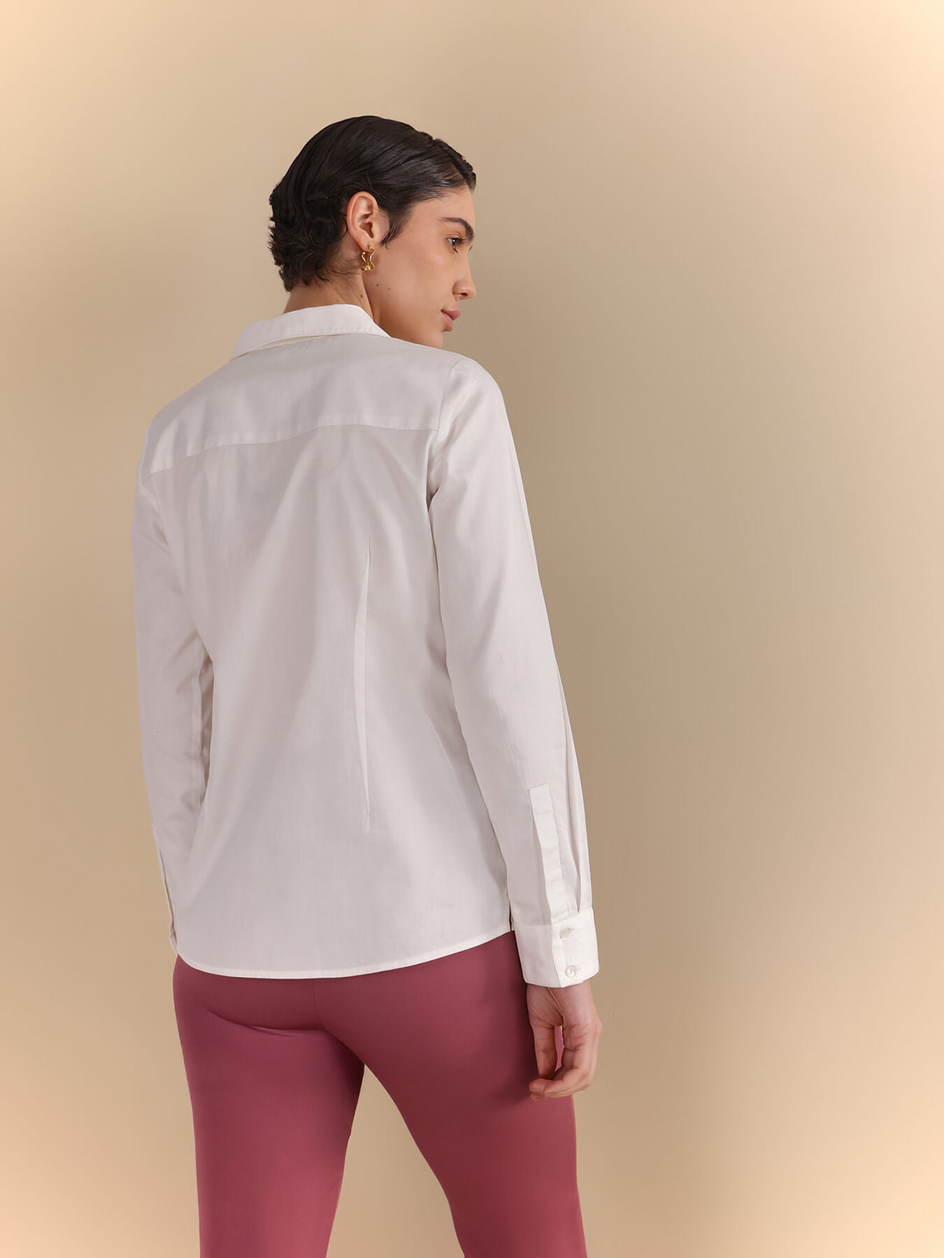 Cotton Collared Shirt - White