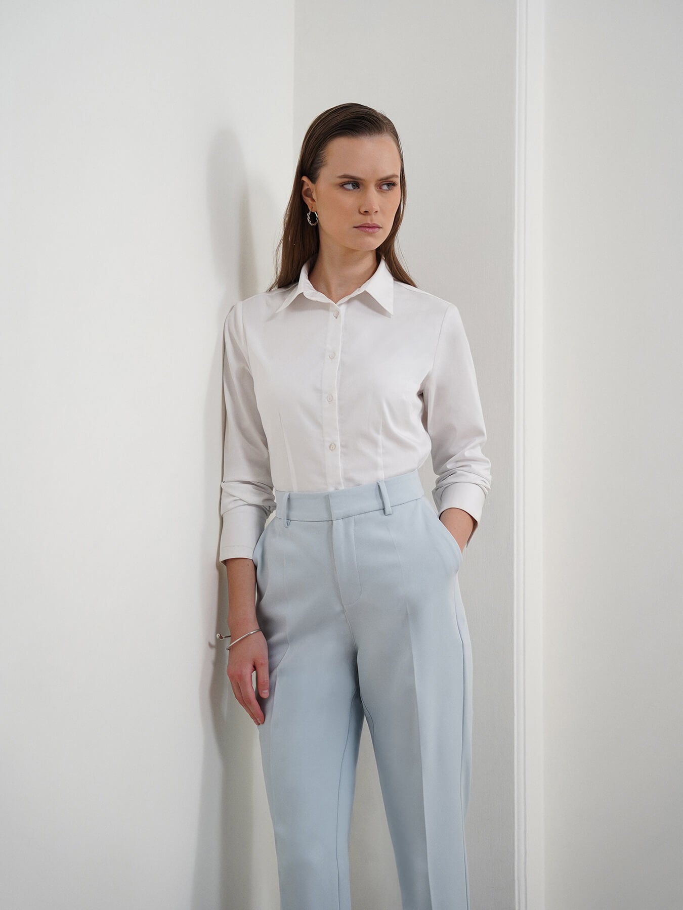 Fitted Cotton Shirt - White