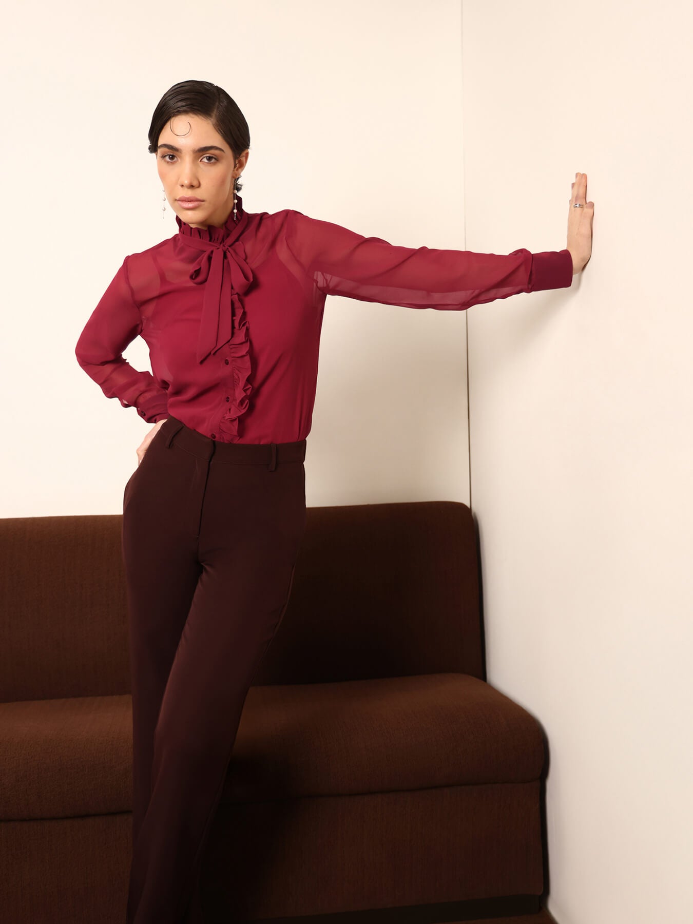 Georgette Tie-Up Shirt - Pink