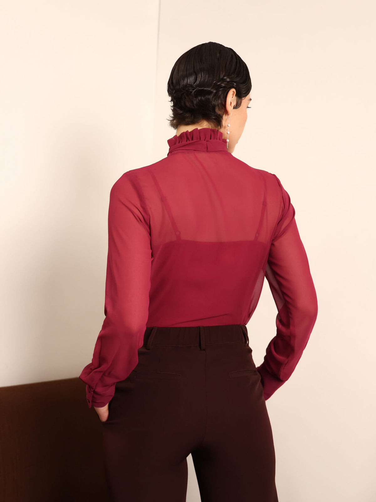 Georgette Tie-Up Shirt - Pink