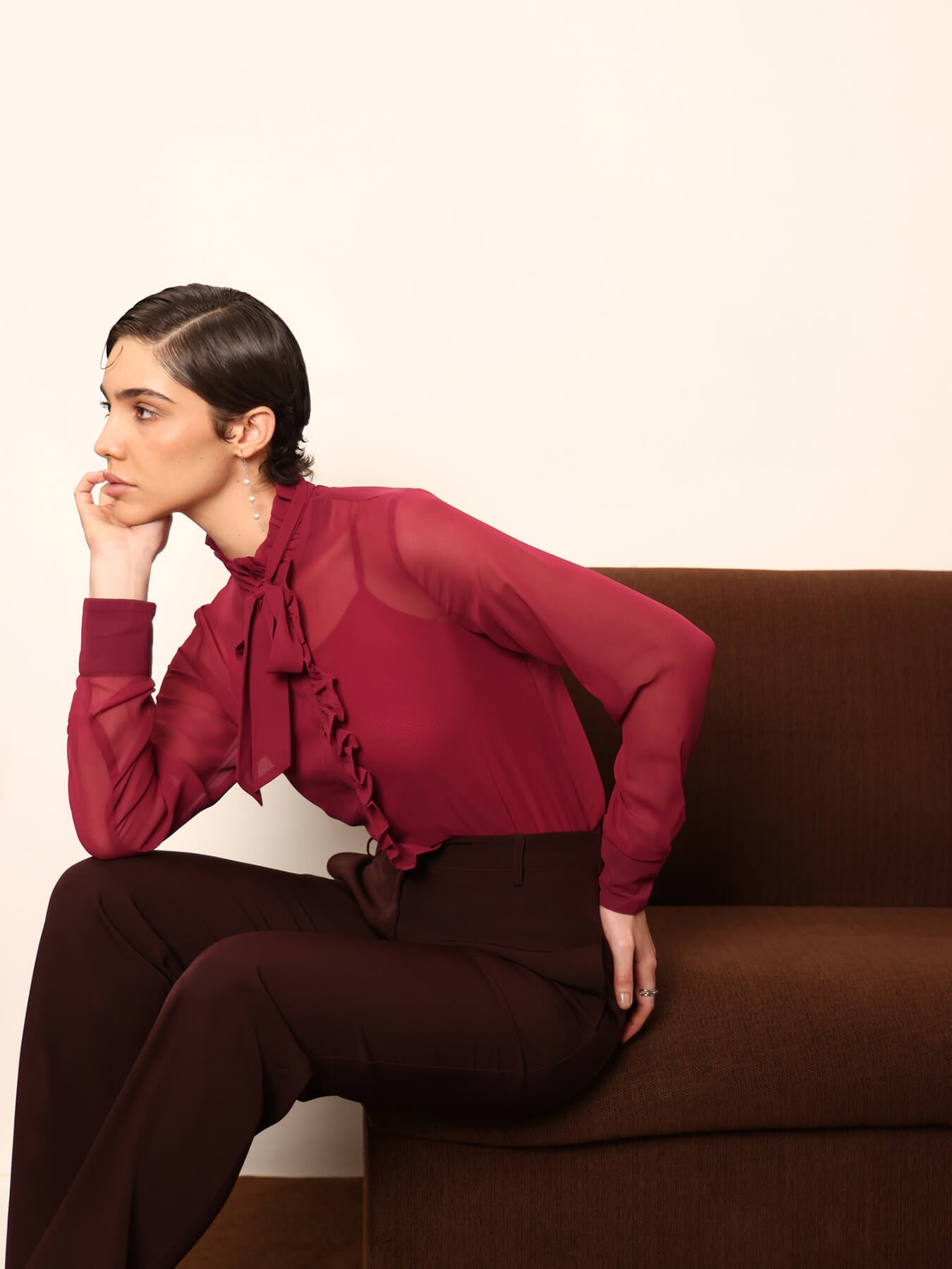 Georgette Tie-Up Shirt - Pink