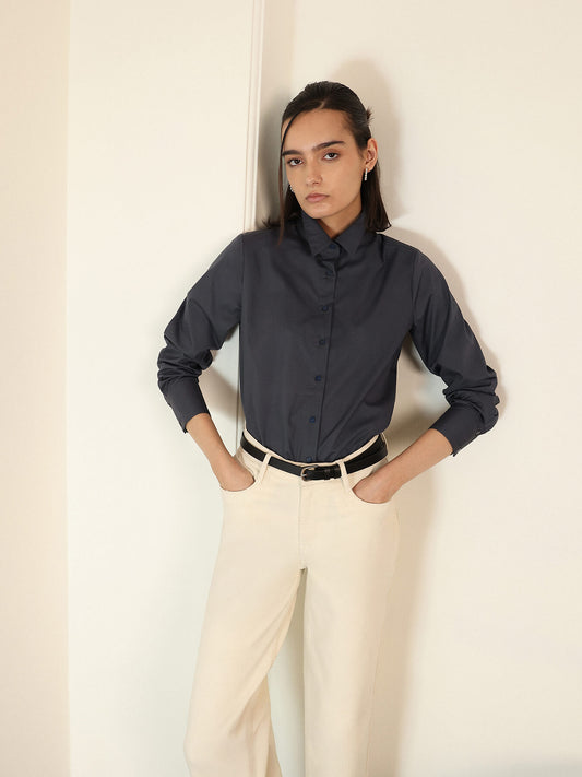 Pure Cotton Shirt - Grey