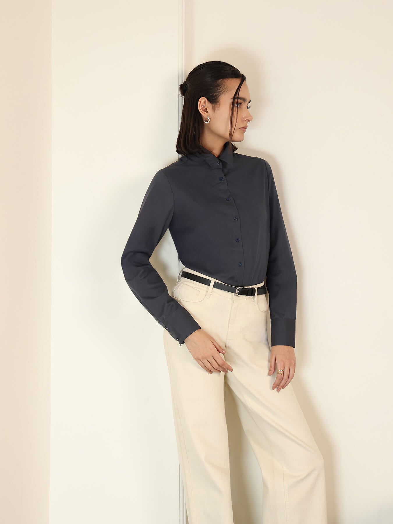 Pure Cotton Shirt - Grey