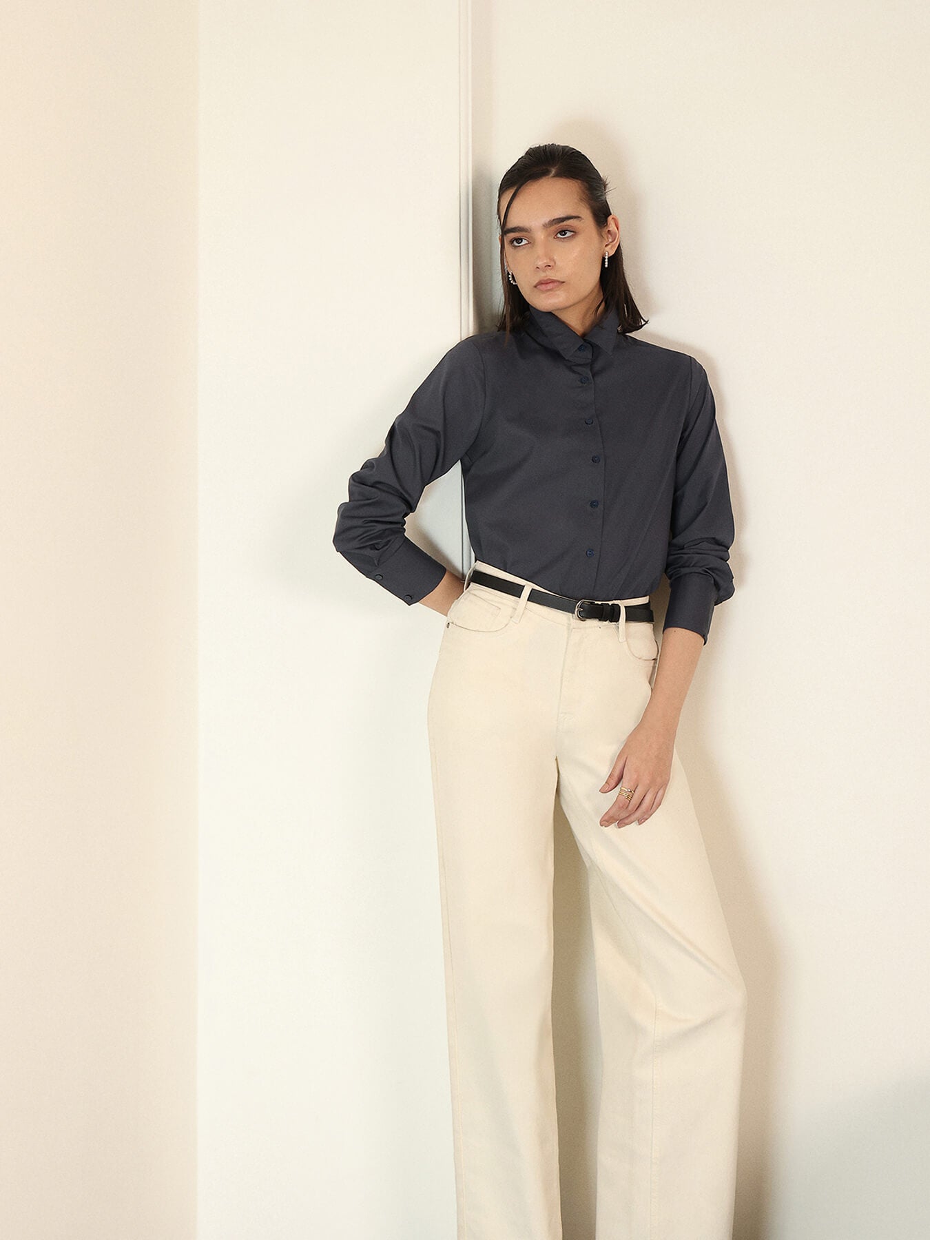 Pure Cotton Shirt - Grey