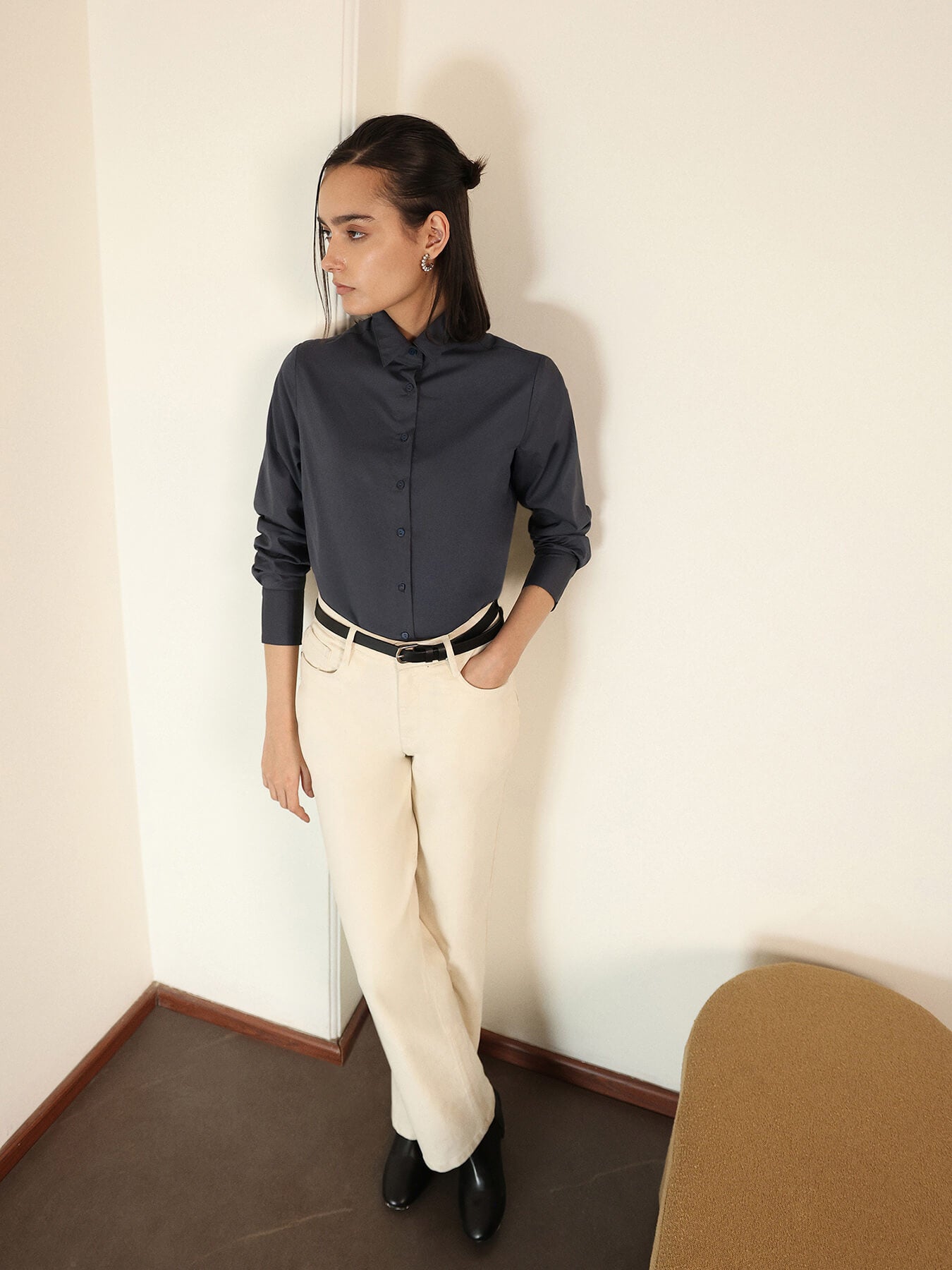 Pure Cotton Shirt - Grey